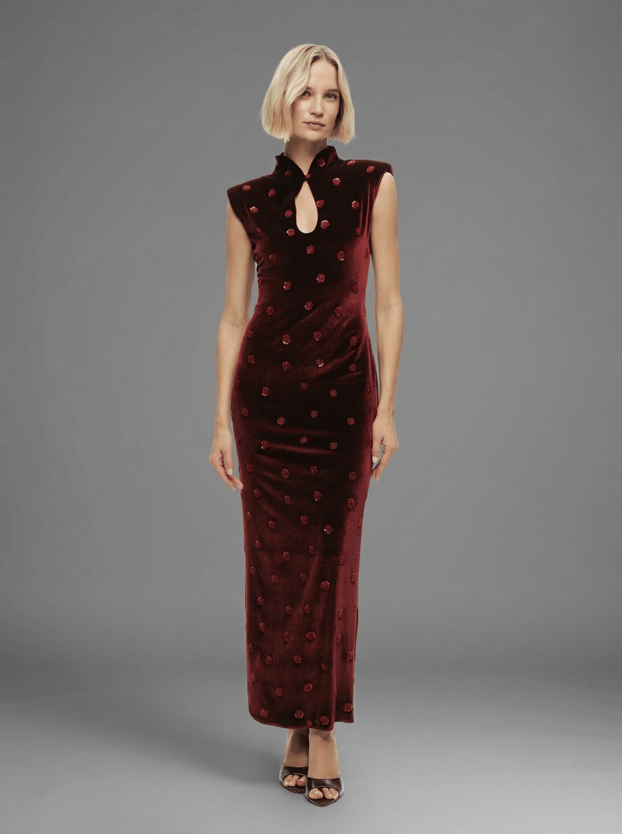 knee length dresses for ladies Shine Bright Velvet Midi Dress S
