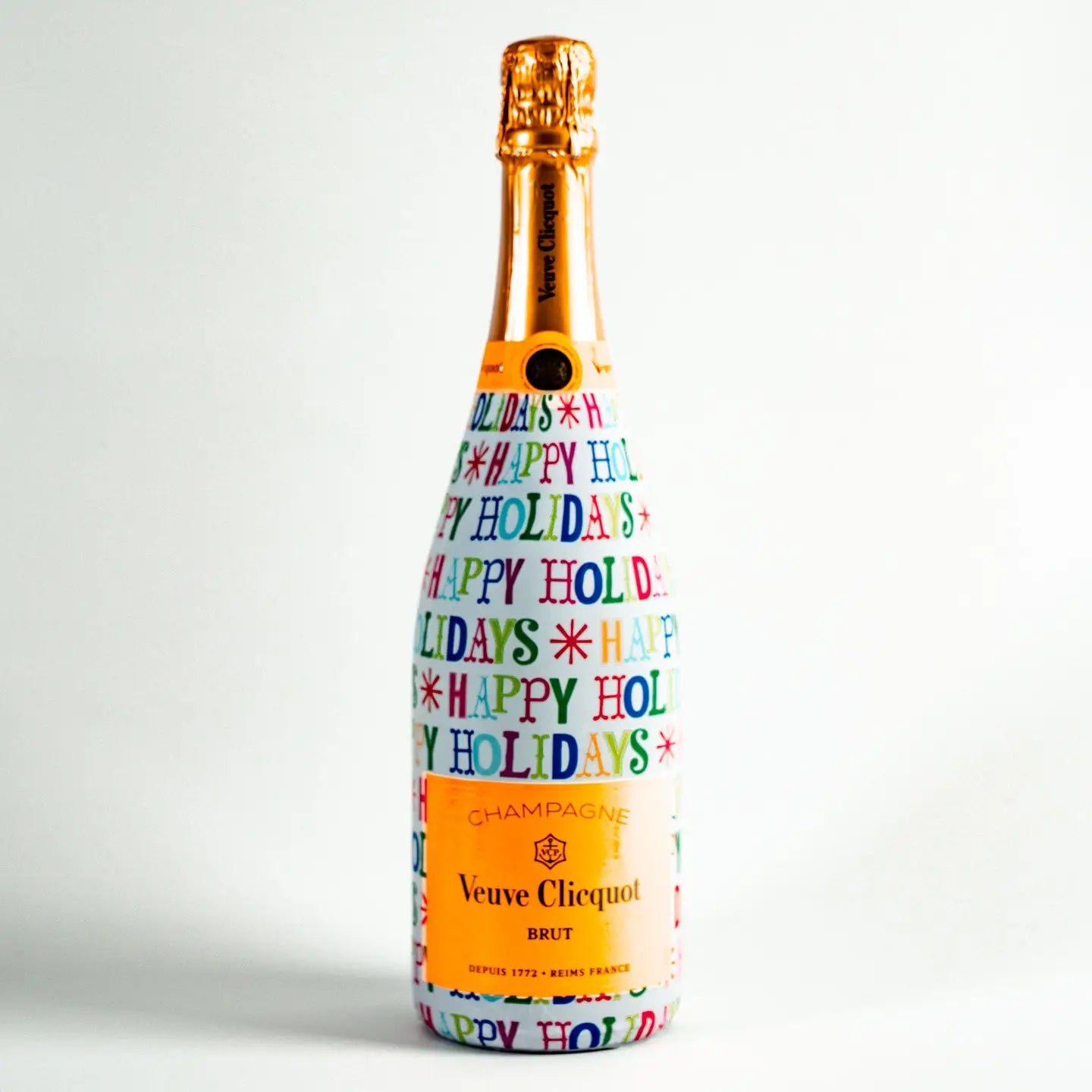 Happy Holidays Champagne Bottle Wrap