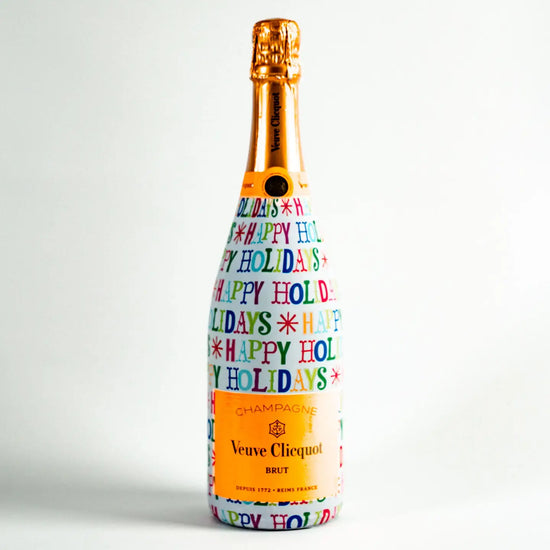 Happy Holidays Champagne Bottle Wrap