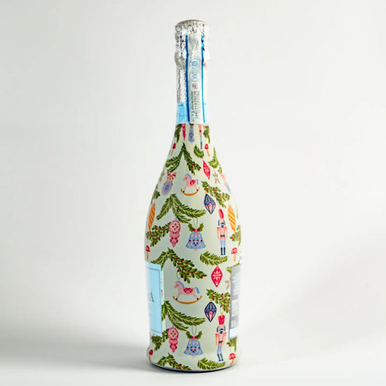 Merry Little Ornaments Prosecco Bottle Wrap