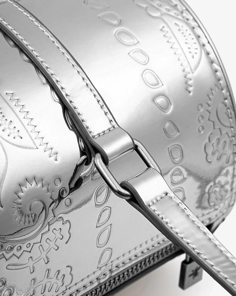 Silver Paisley Barrel Bag