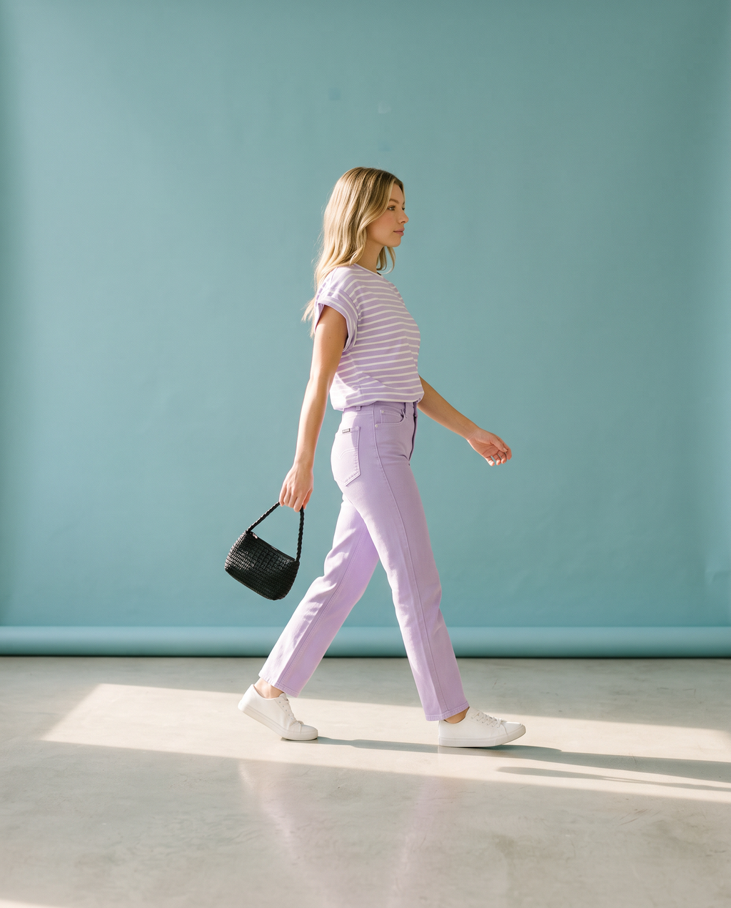 Striped Lavender Top