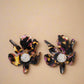 Crystal Lily Pierced Earrings-Rose Tortoise