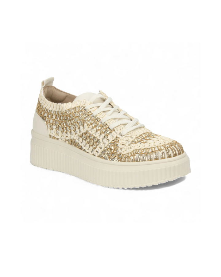 Naomi Gold Crochet Sneaker