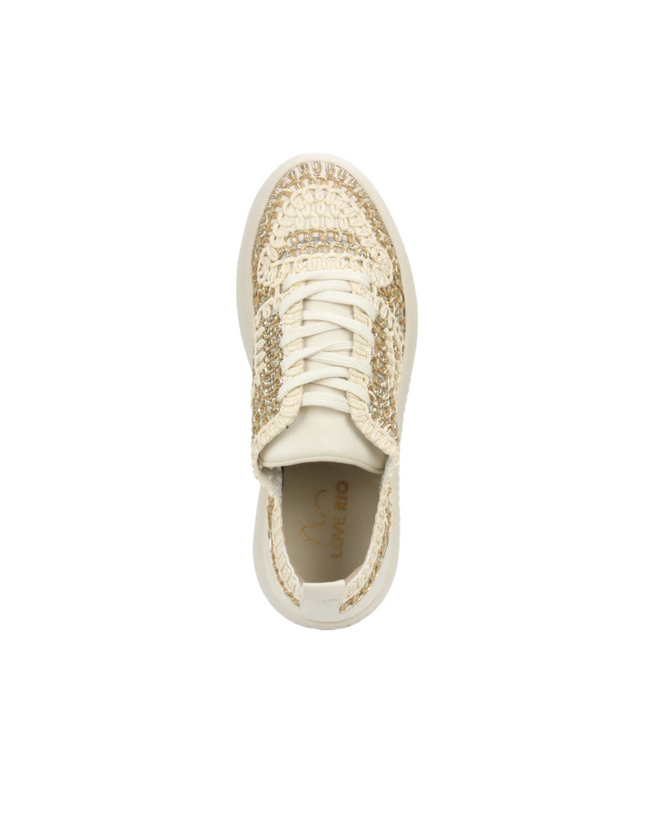 Naomi Gold Crochet Sneaker