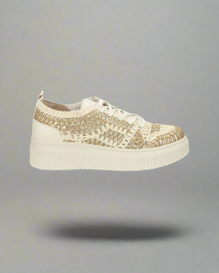 Naomi Gold Crochet Sneaker