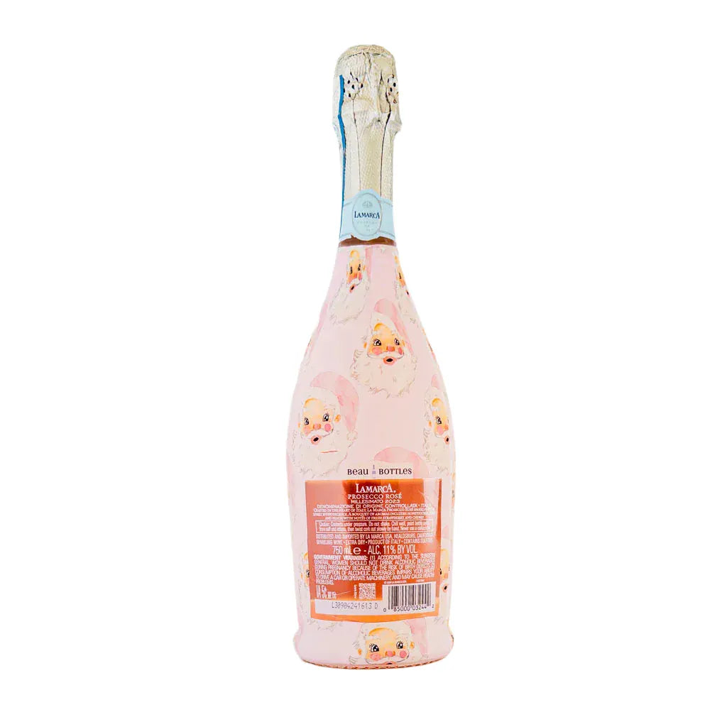 Pink Santa Prosecco Bottle Wrap