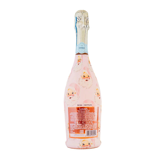 Pink Santa Prosecco Bottle Wrap