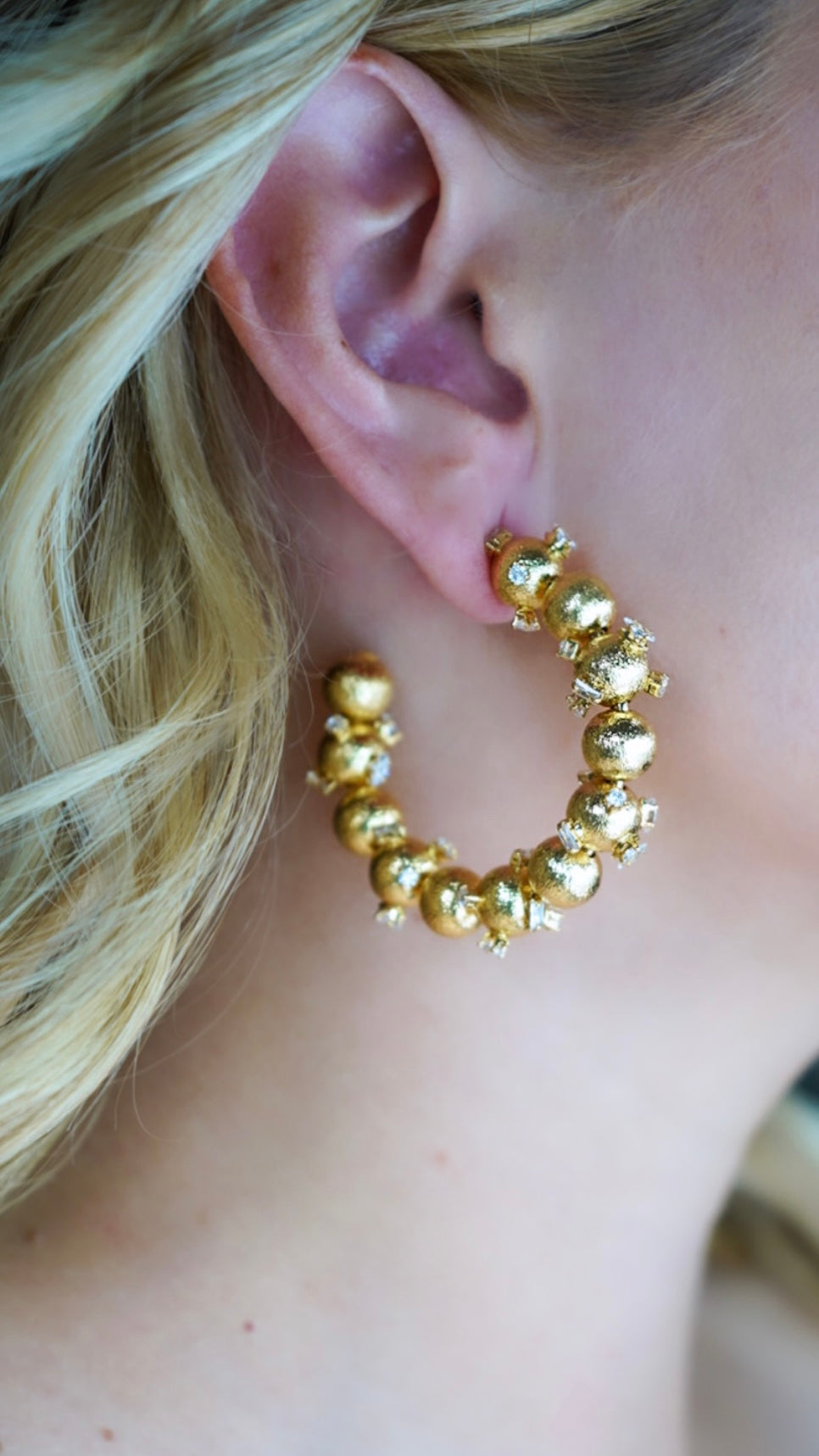 Jean Gold Gem Hoops