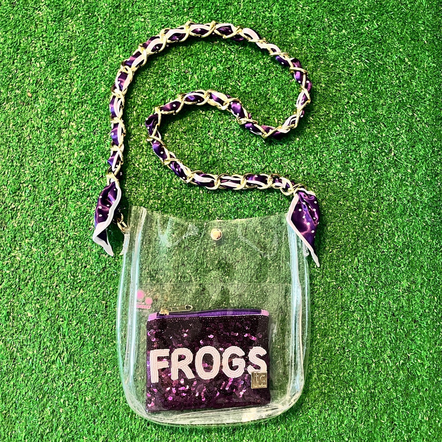 Frogs Beaded Privacy Pouch