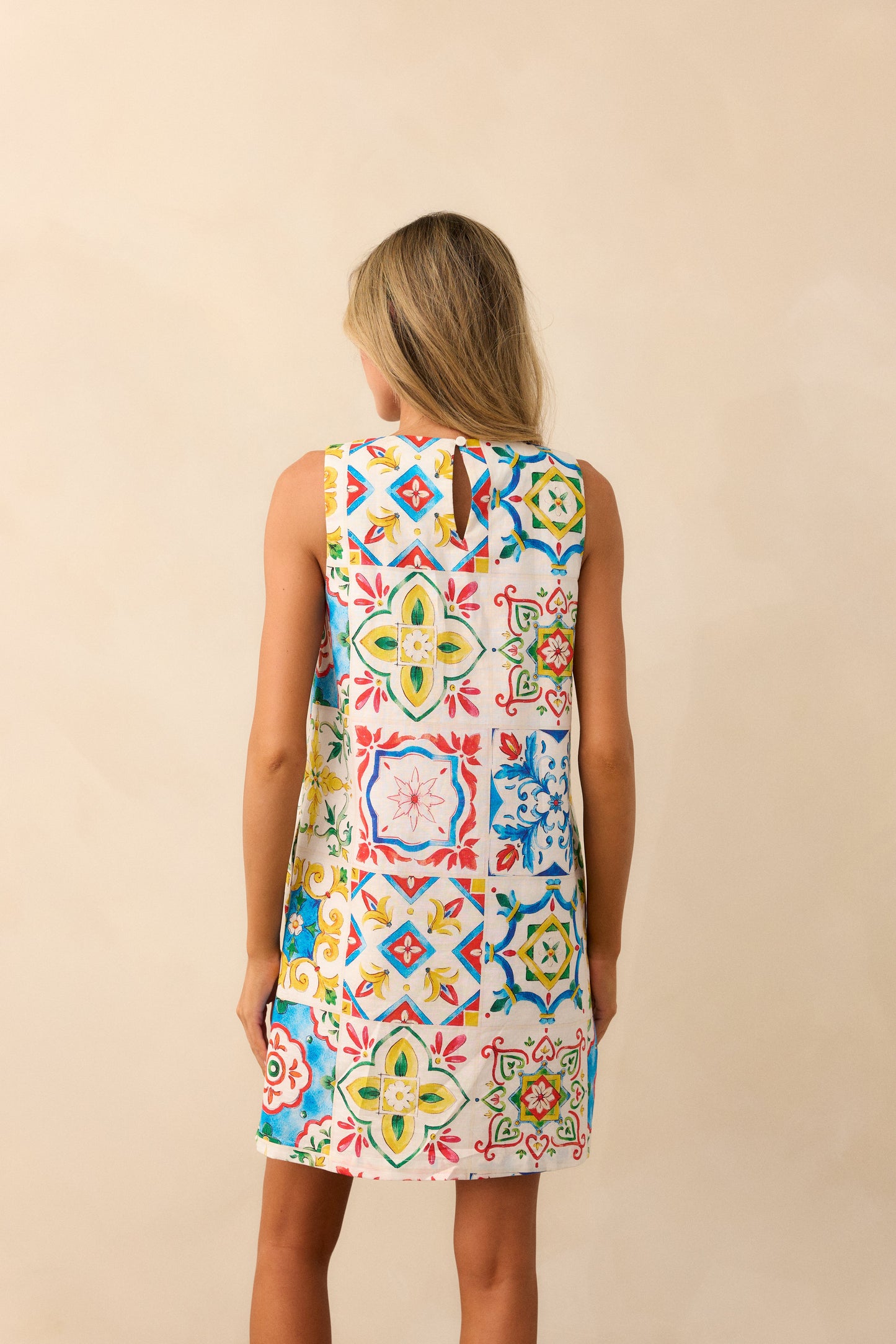 Sicilian Tile Shift Dress