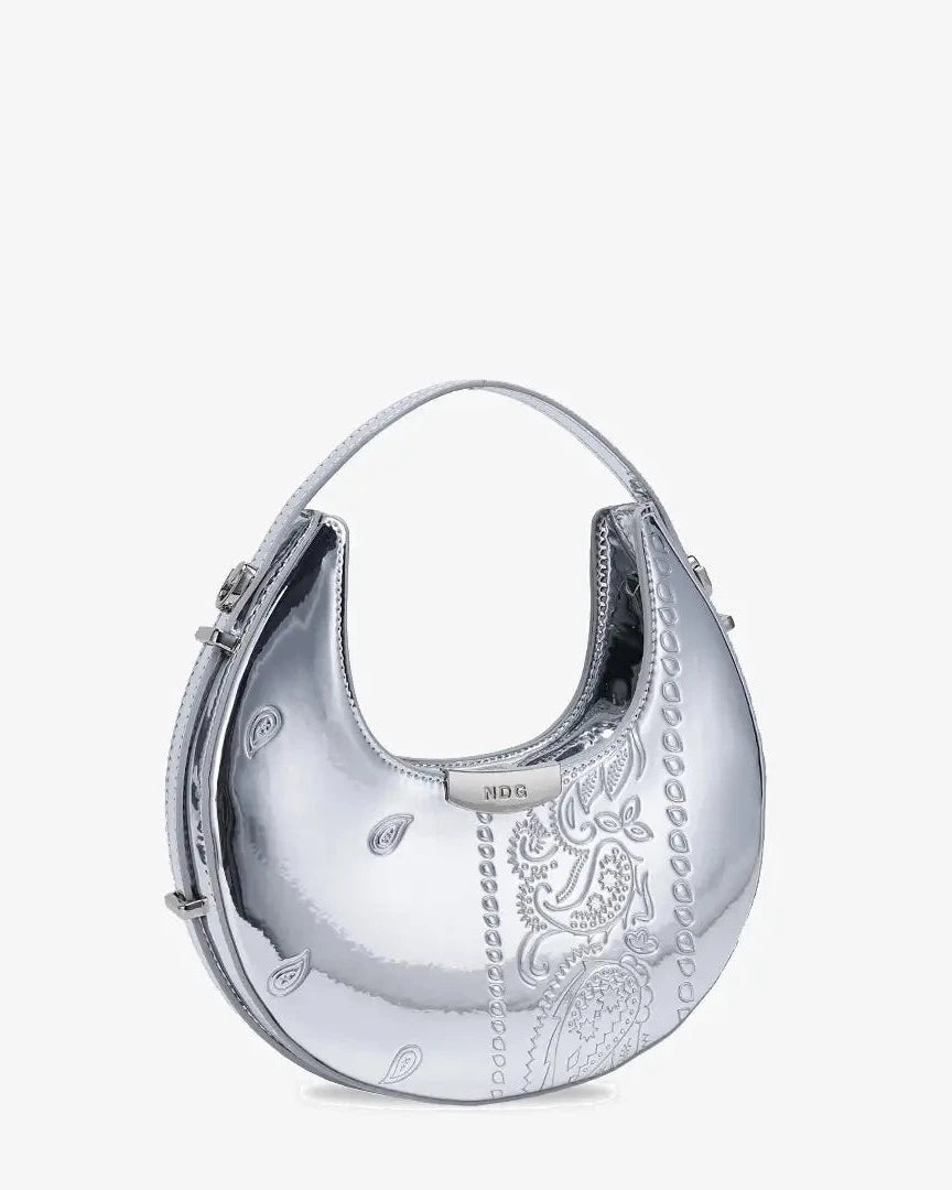 Silver Paisley Luna Bag