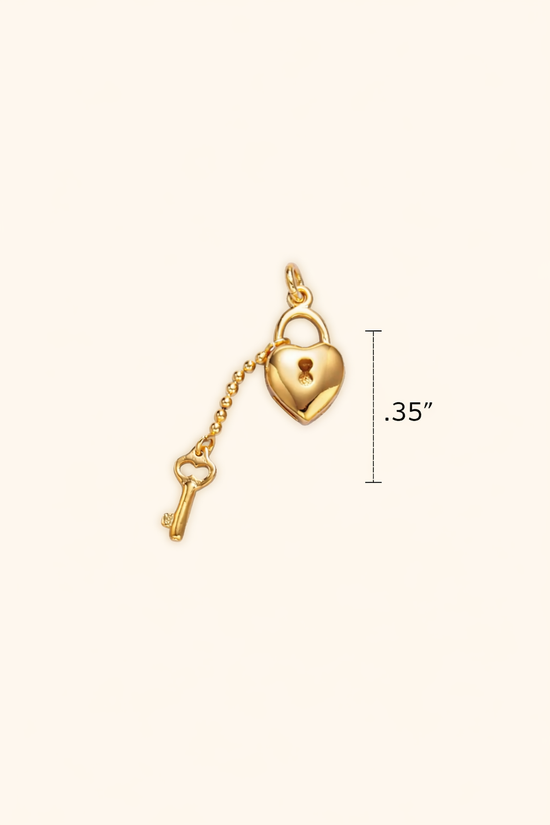 Gold Filled Padlock Heart Charm