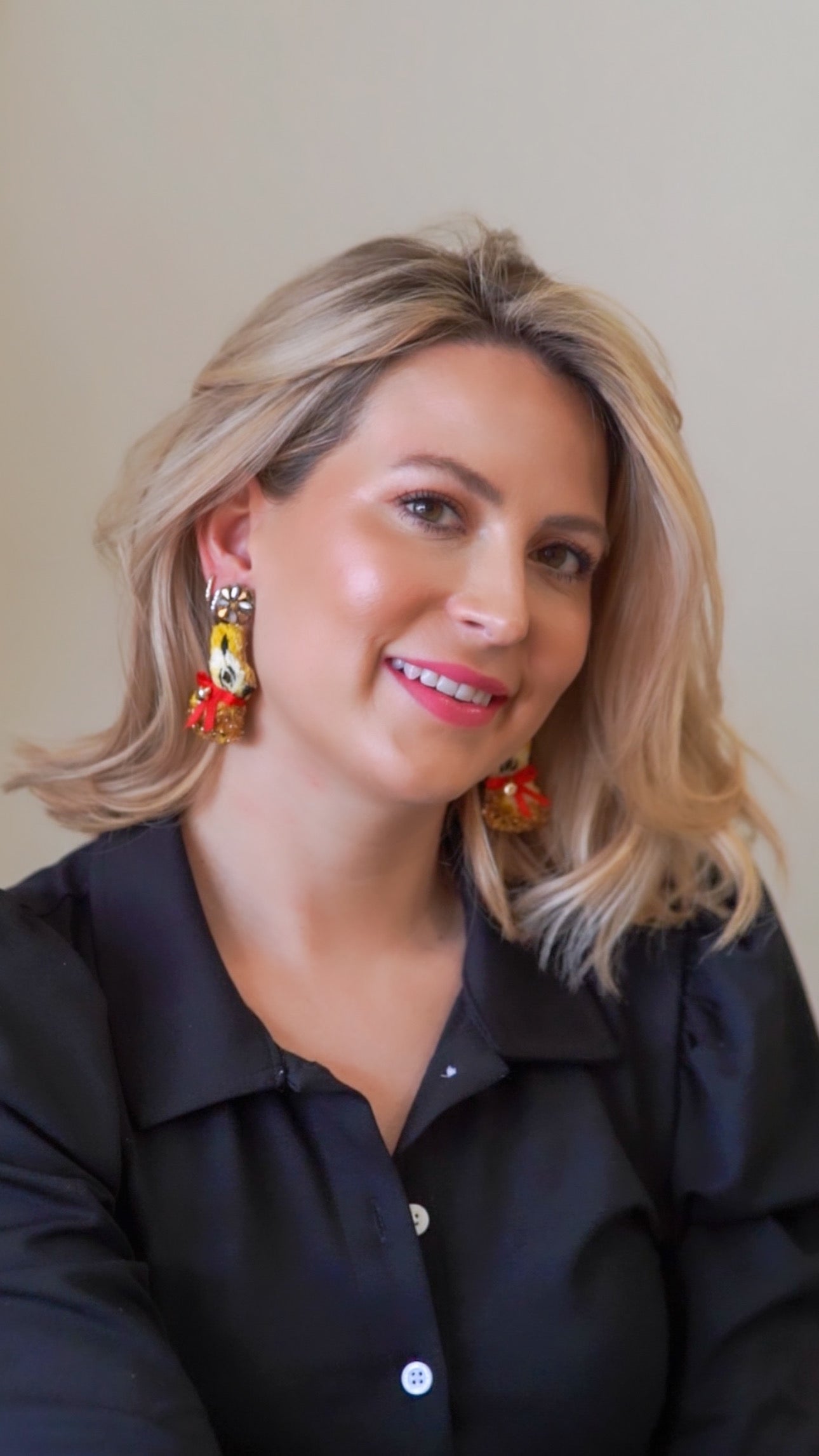 Bowtie Rabbit Earrings (3-D)