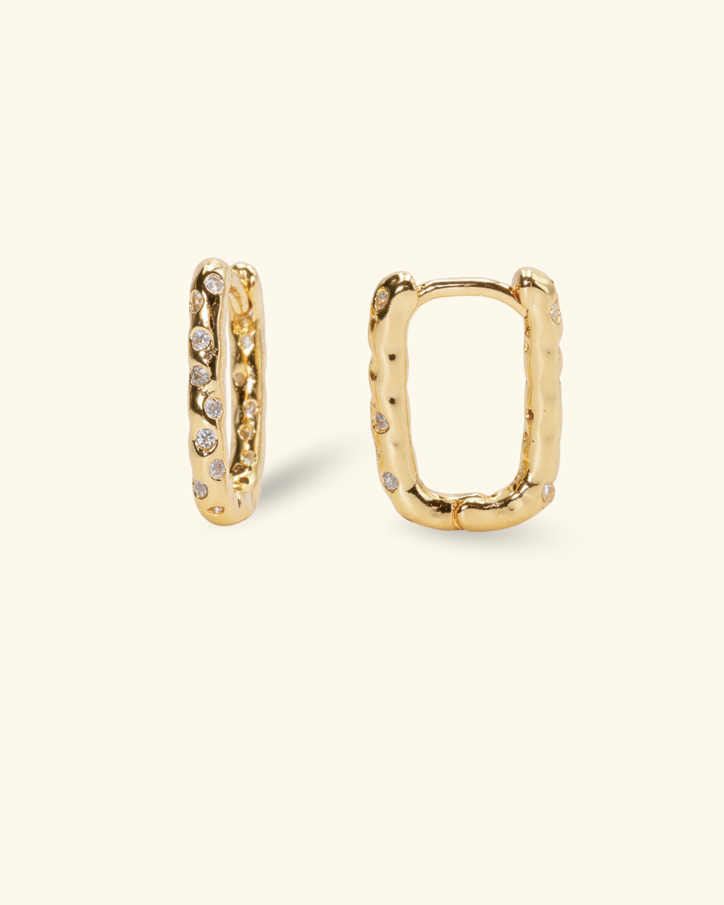 Gold Pavé Huggie Earrings