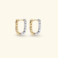 Gold & Silver Pavé Reversible Huggie Earrings