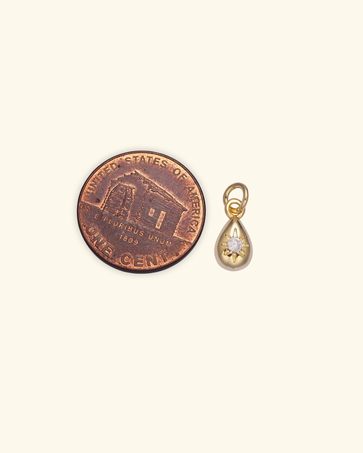 Micro 16k Gold Filled Teardrop Charm