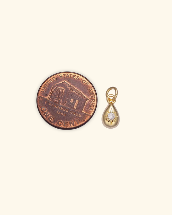 Micro 16k Gold Filled Teardrop Charm