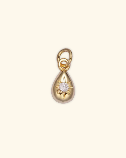 Micro 16k Gold Filled Teardrop Charm