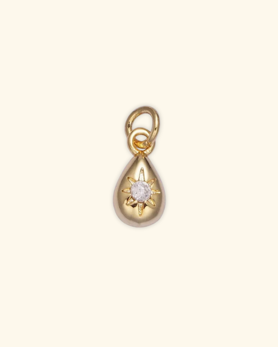 Micro 16k Gold Filled Teardrop Charm