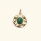 16k Gold Filled Green Malachite Pendant Charm