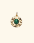 16k Gold Filled Green Malachite Pendant Charm
