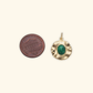16k Gold Filled Green Malachite Pendant Charm