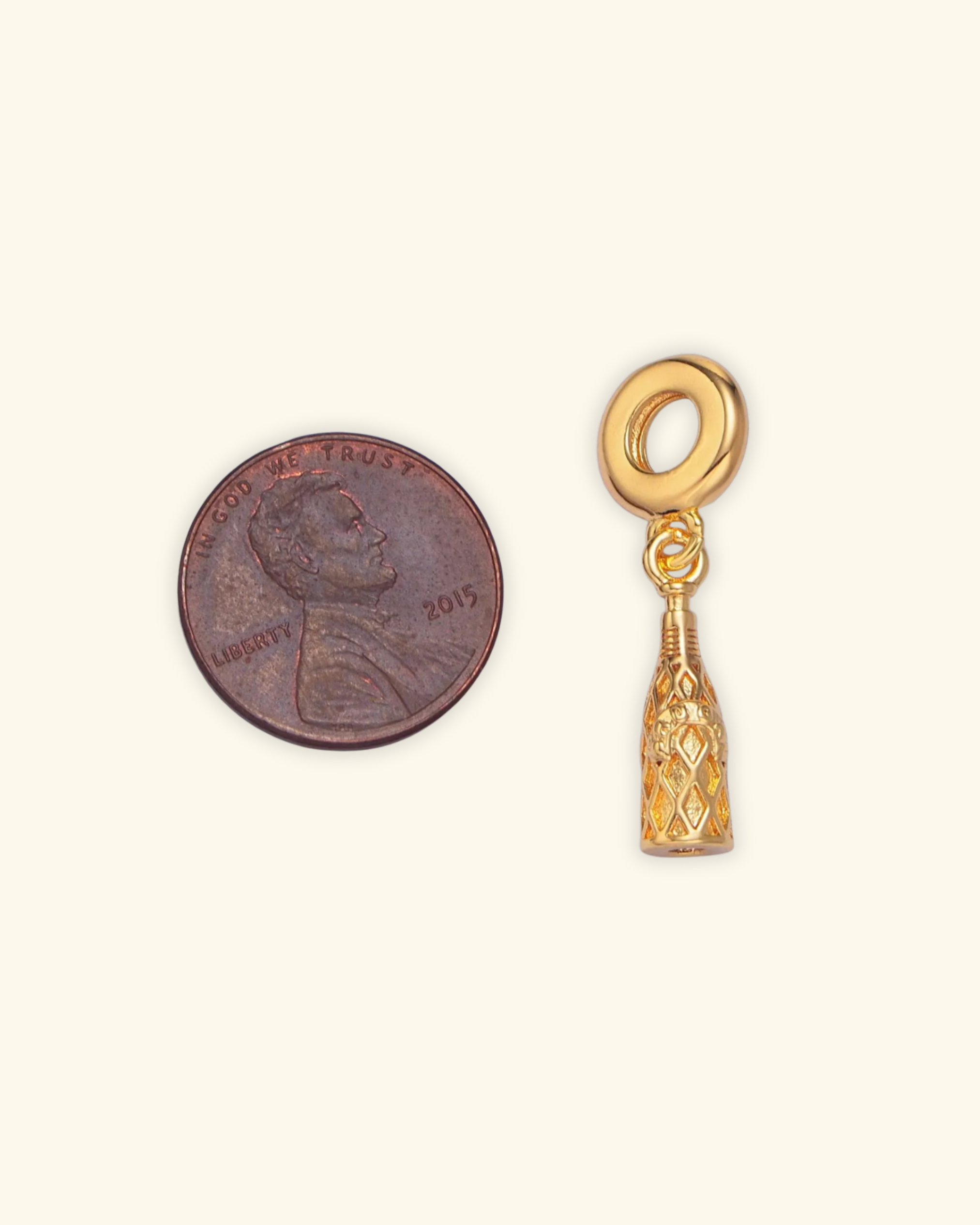 24k Gold Filled Champagne Bottle Charm