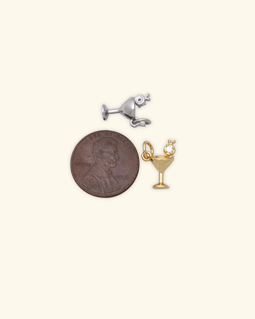 24k Gold Filled Martini Charm