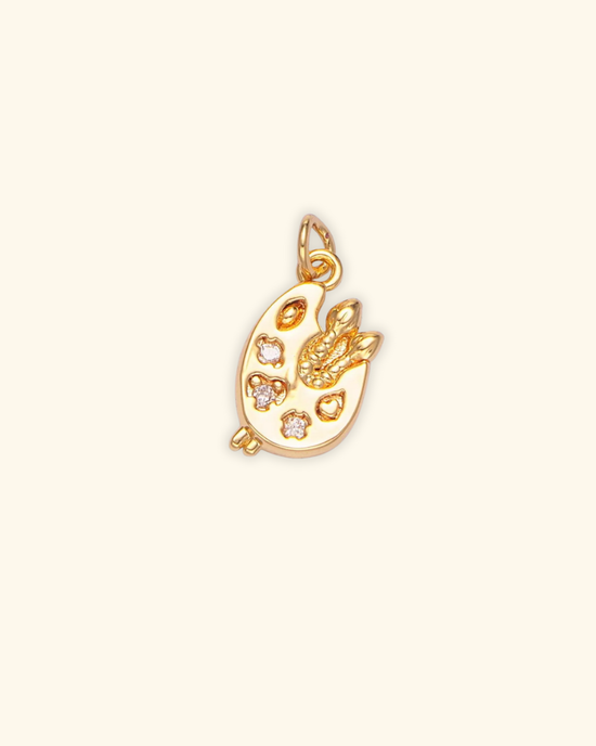 24k Gold Filled Painting Palette Charm