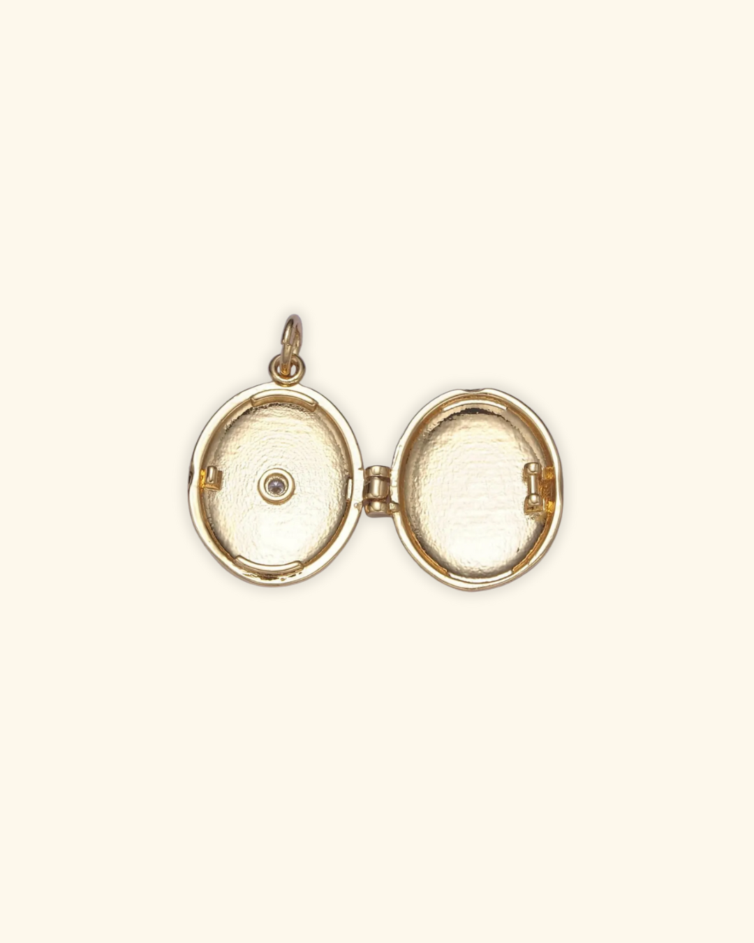 14k Gold Filled Oval Locket Charm