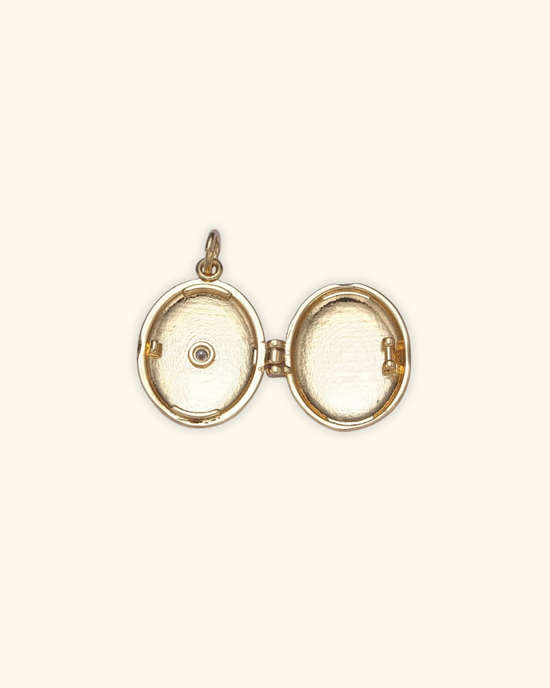 14k Gold Filled Oval Locket Charm