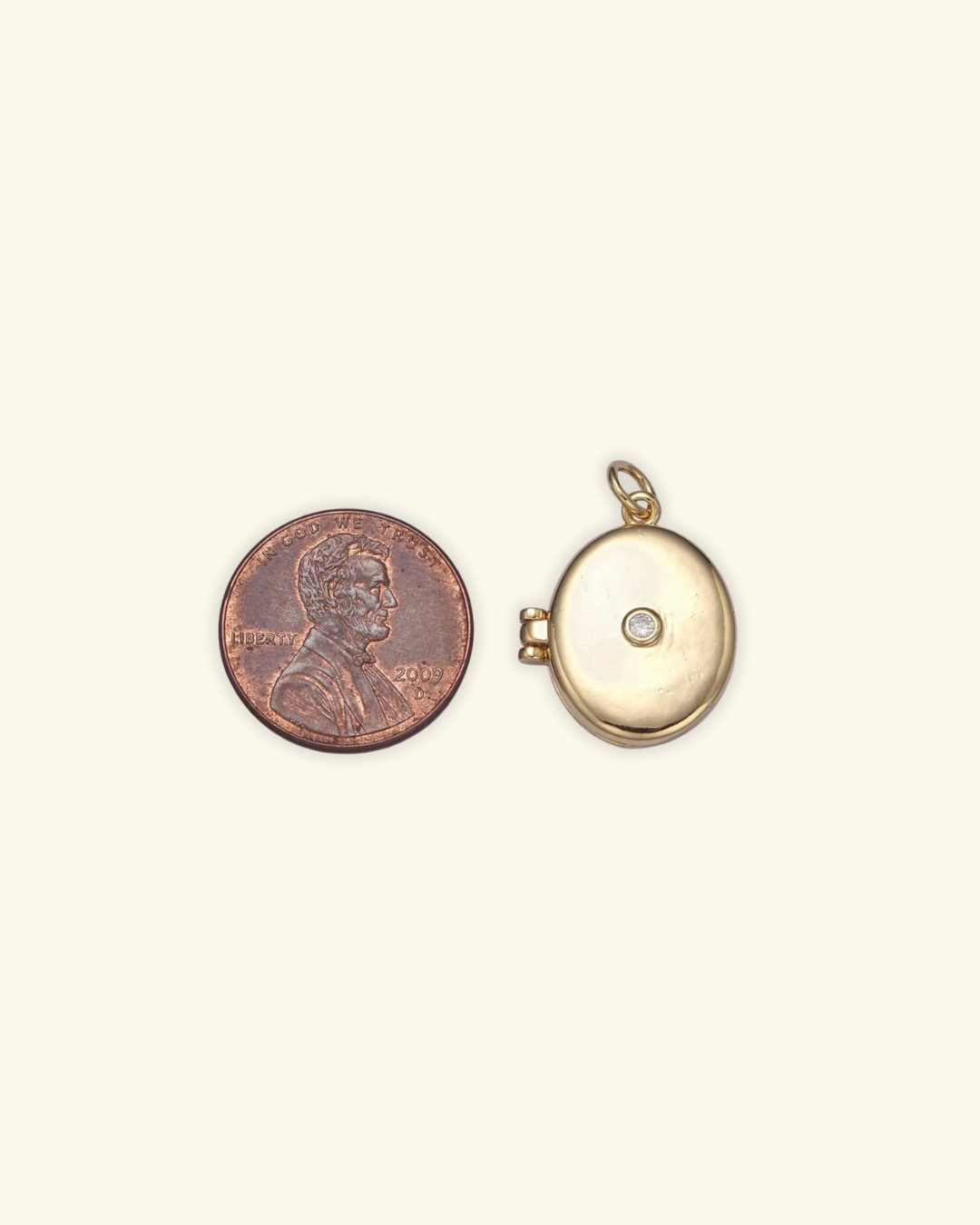 14k Gold Filled Oval Locket Charm