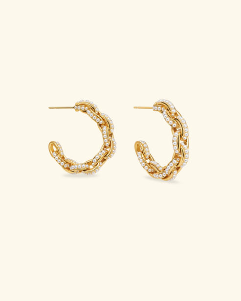 Pearl Link Hoops Sml