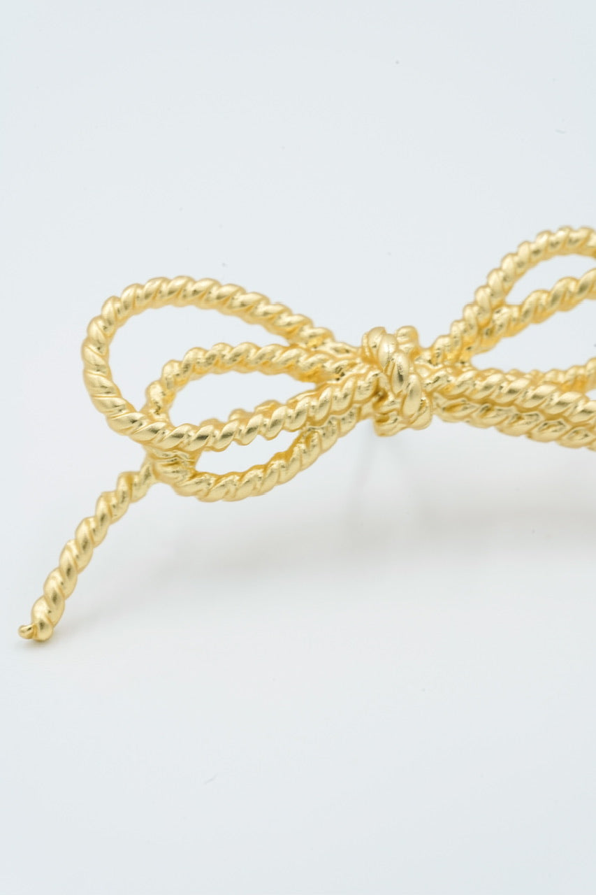 Gold Bow Love Knot Stud Earrings