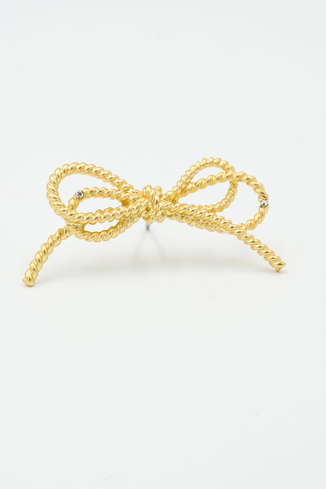 Sparkle Gold Bow Love Knot Stud Earrings