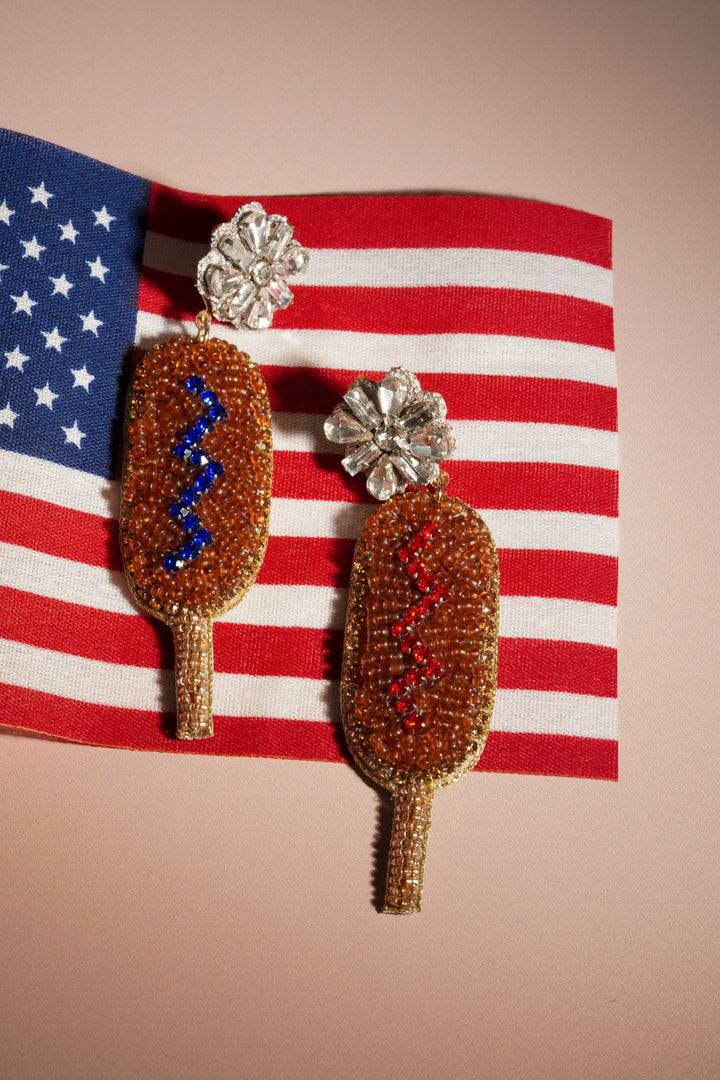 American Corn Dog Earrings