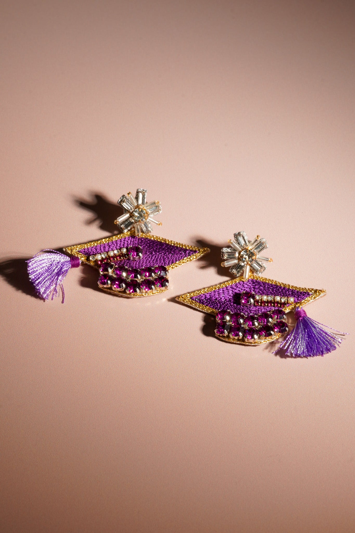 Congrats Grad Purple Earrings