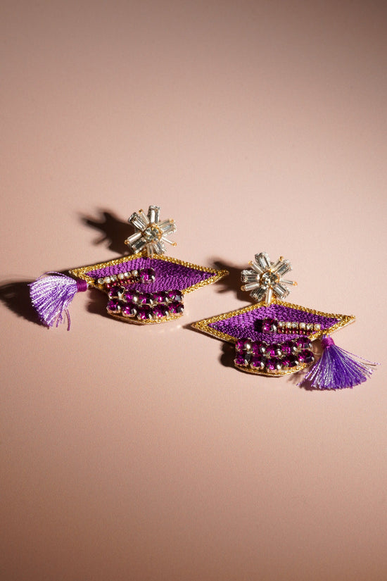 Congrats Grad Purple Earrings
