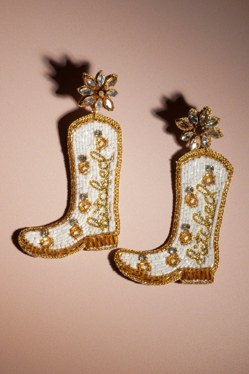 Bright White Hitched Earrings