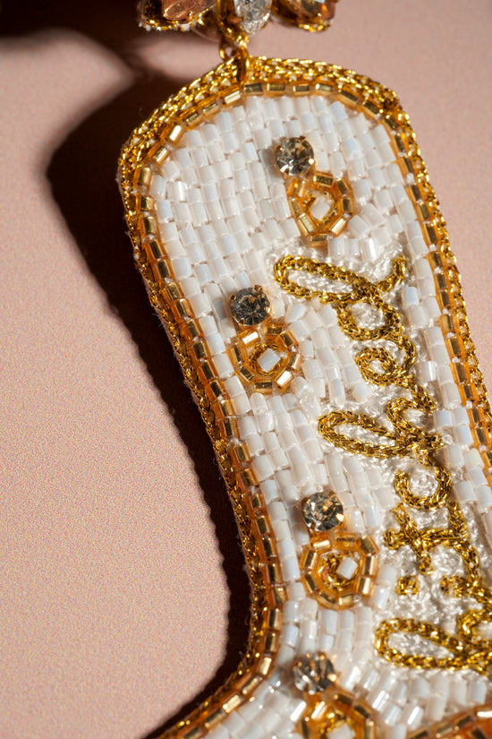 Bright White Hitched Earrings