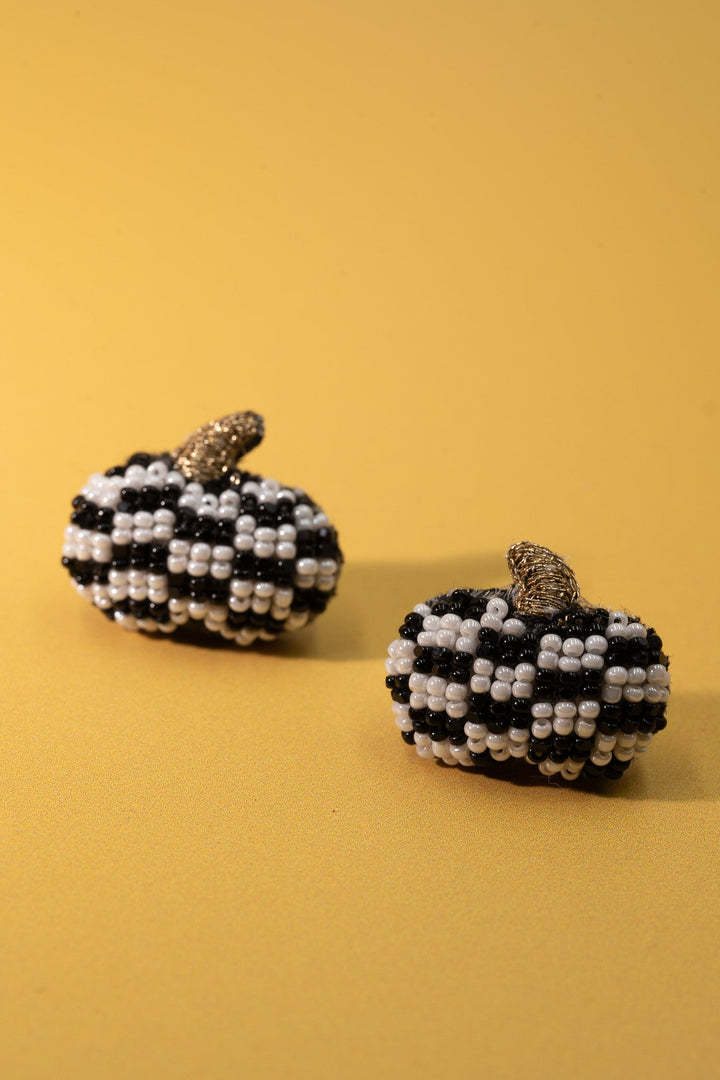 Mini Checker Pumpkin Earrings