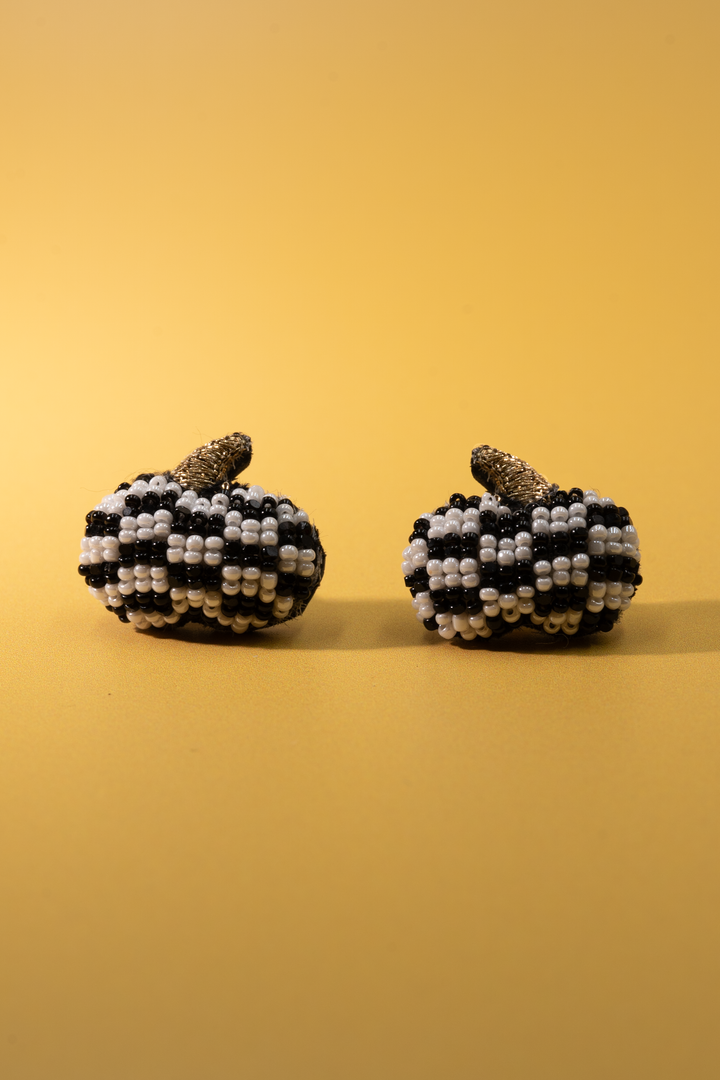 Mini Checker Pumpkin Earrings