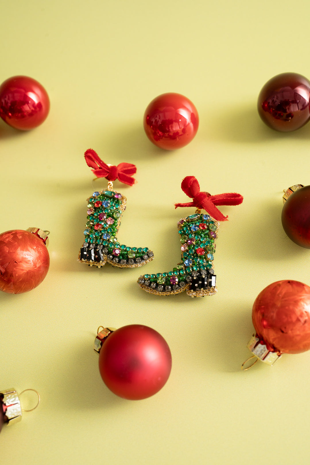 Trim the Tree Boot Earrings