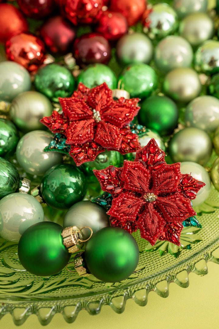 Red Poinsettia Earrings