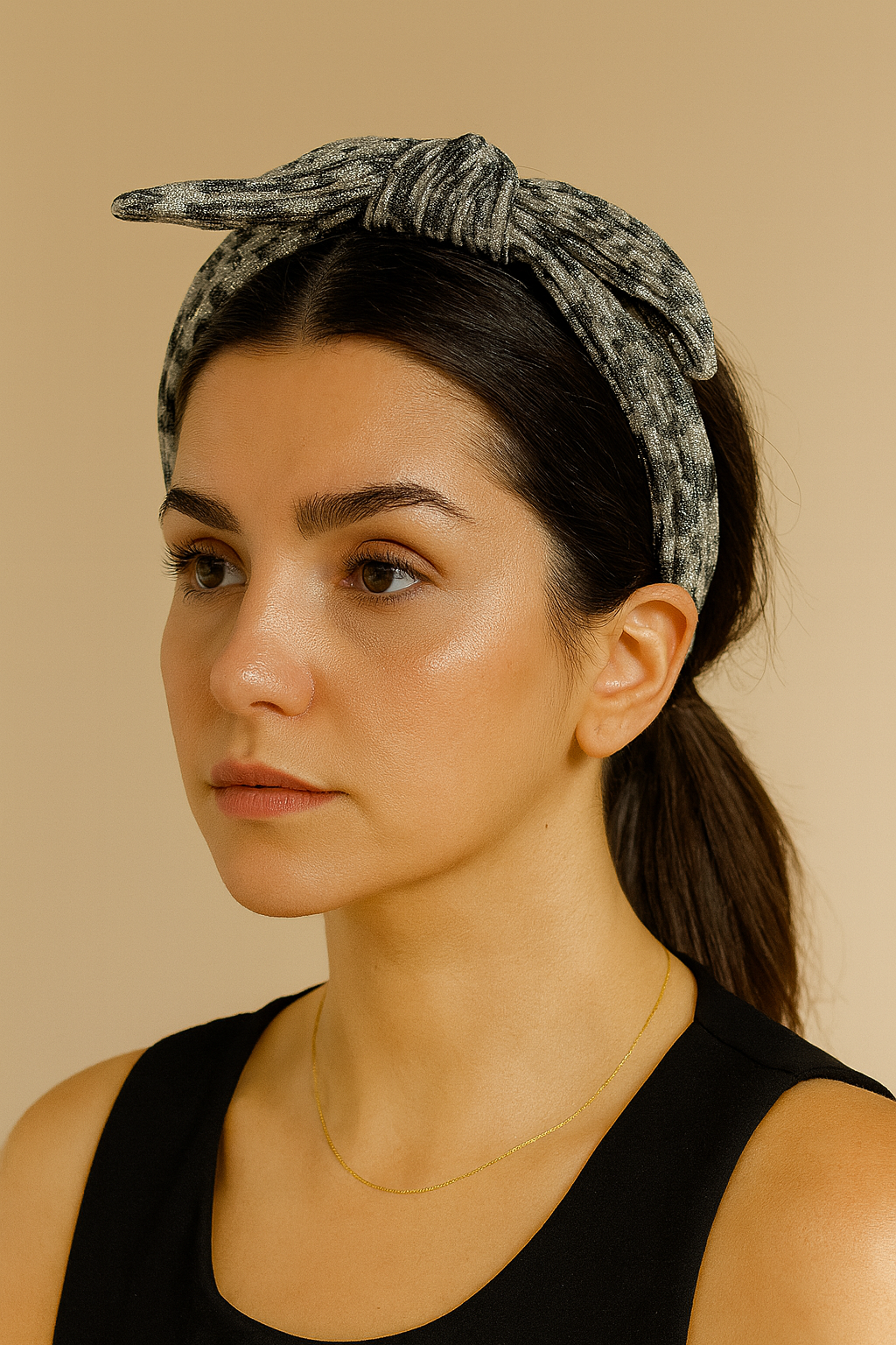 Shimmer Cheetah Knotted Headband