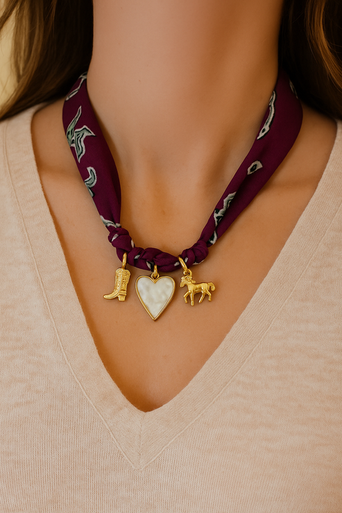 Golden Trot Scarf Necklace