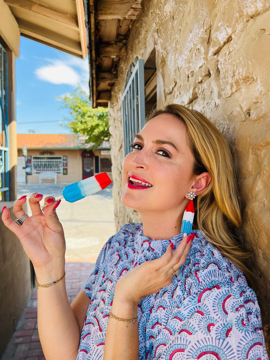 Patriotic Popsicle Earrings (3-D)