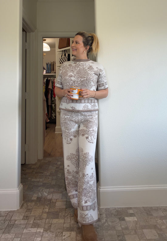 Floral Print Jacquard Set