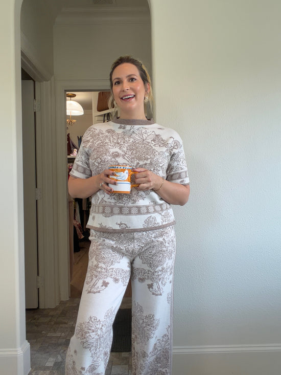 Floral Print Jacquard Set